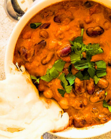 Chickpea and beans curry.